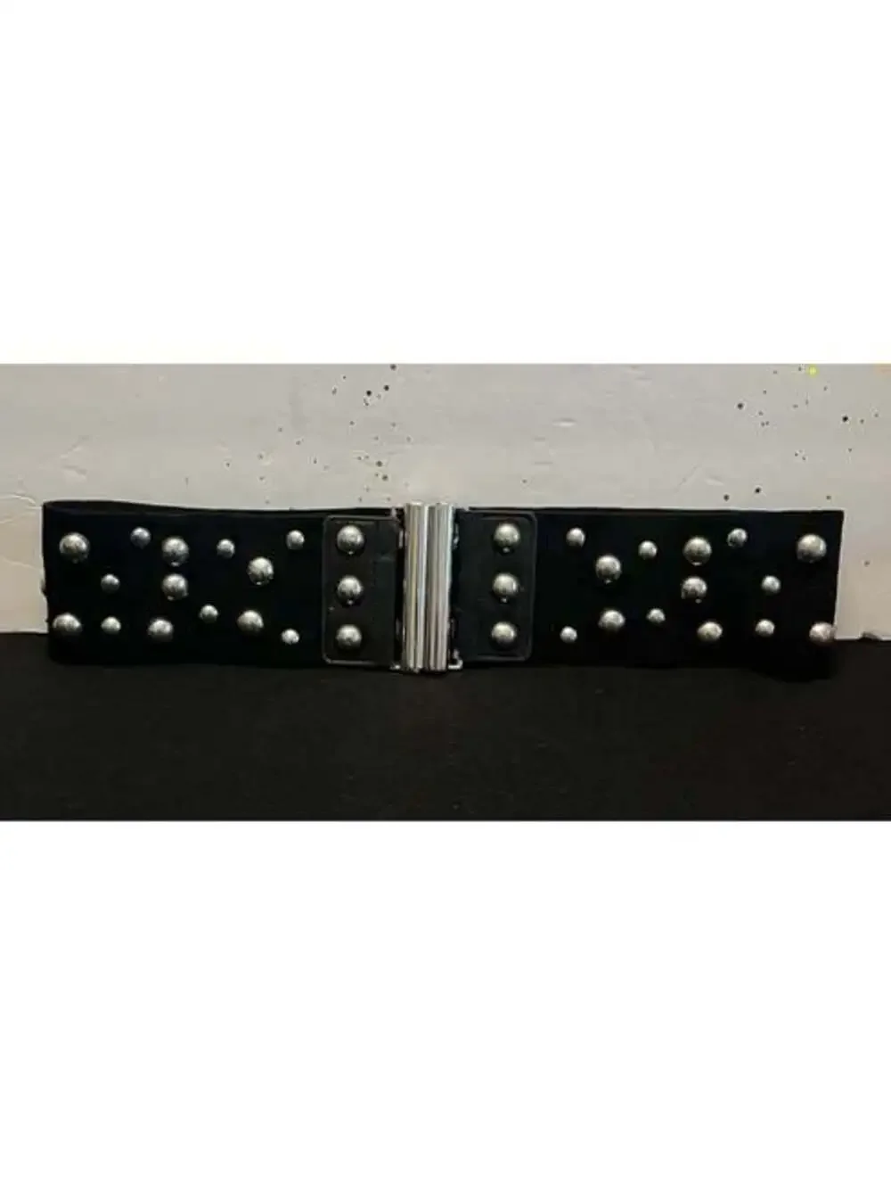 Black Elastic Studded Waist Belt